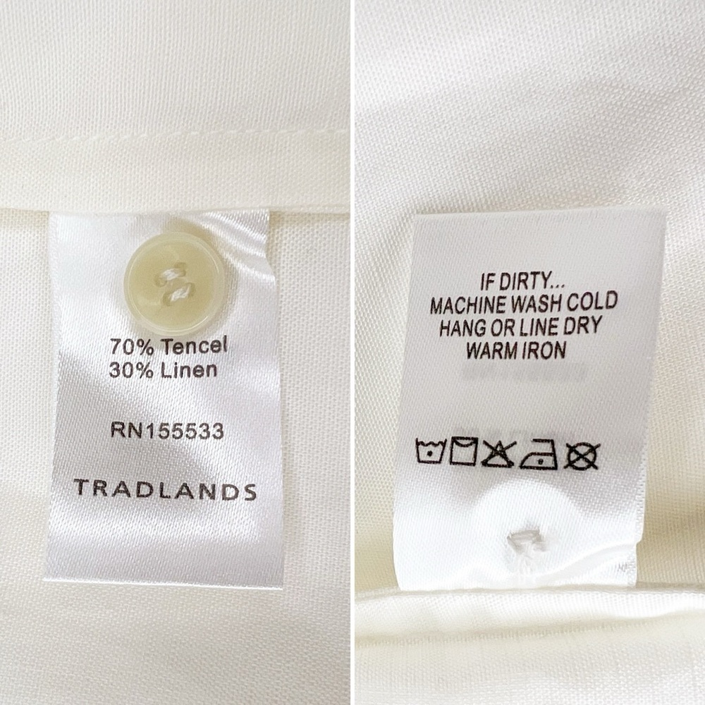 Tradlands Chalet Tiered Dress In Birch (Off-White) Xxs Linen Tercel New Nwt — image 8 of 8